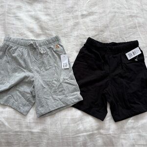2-Pack Casual Elastic Waist Shorts - Gray & Black